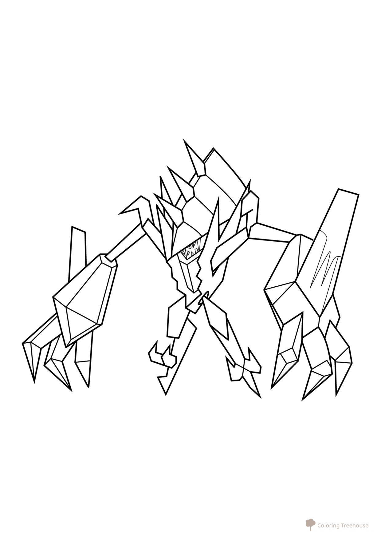 Página para colorear: Pokémon legendario Necrozma dibujo para colorear gratis de Páginas para colorear — Pokémon (generación 7)
