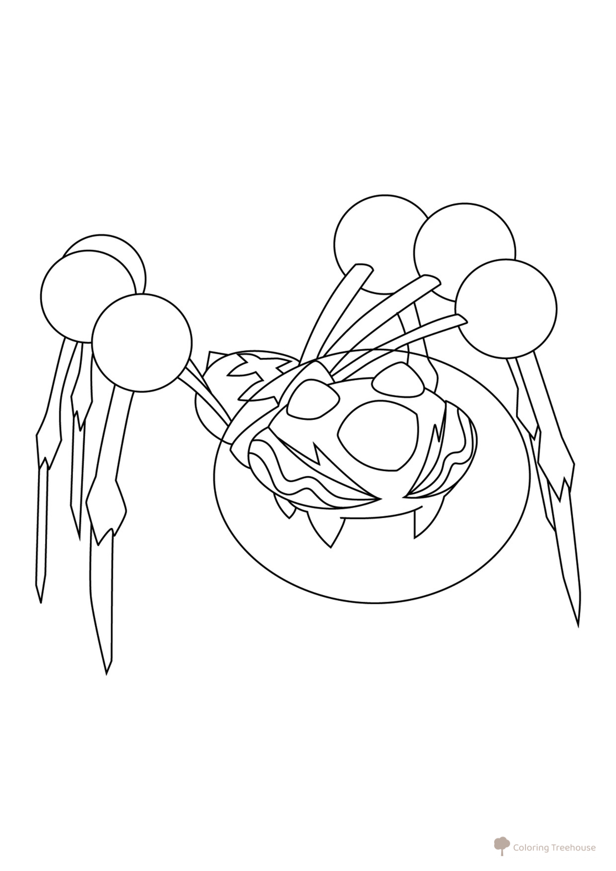 Pokémon Araquanid Coloring Page #0752 free printable Generation 7 Pokémon Coloring Pages coloring page