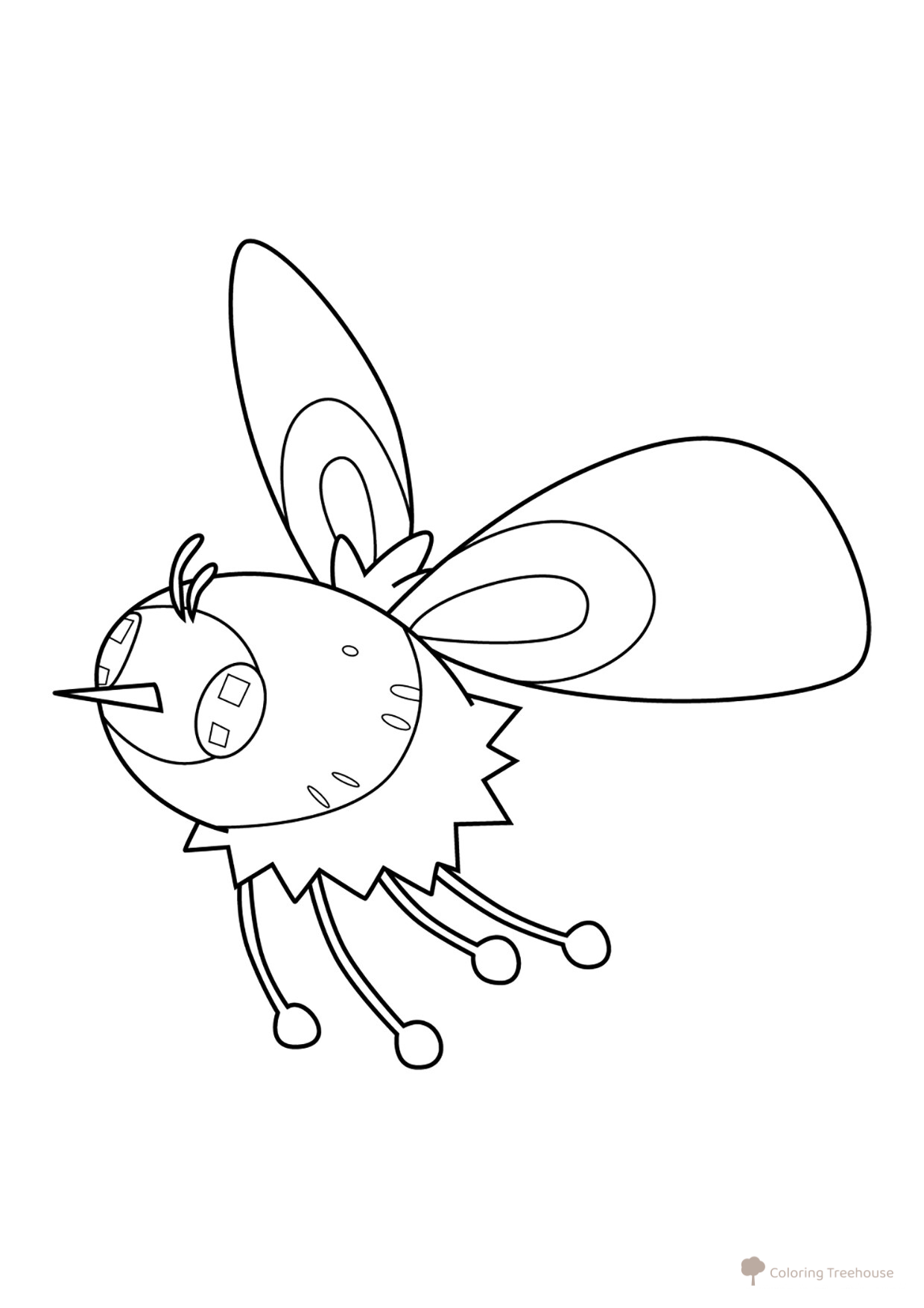 Página para colorear Pokémon Kyutiflay #0742 dibujo para colorear gratis de Páginas para colorear — Pokémon (generación 7)