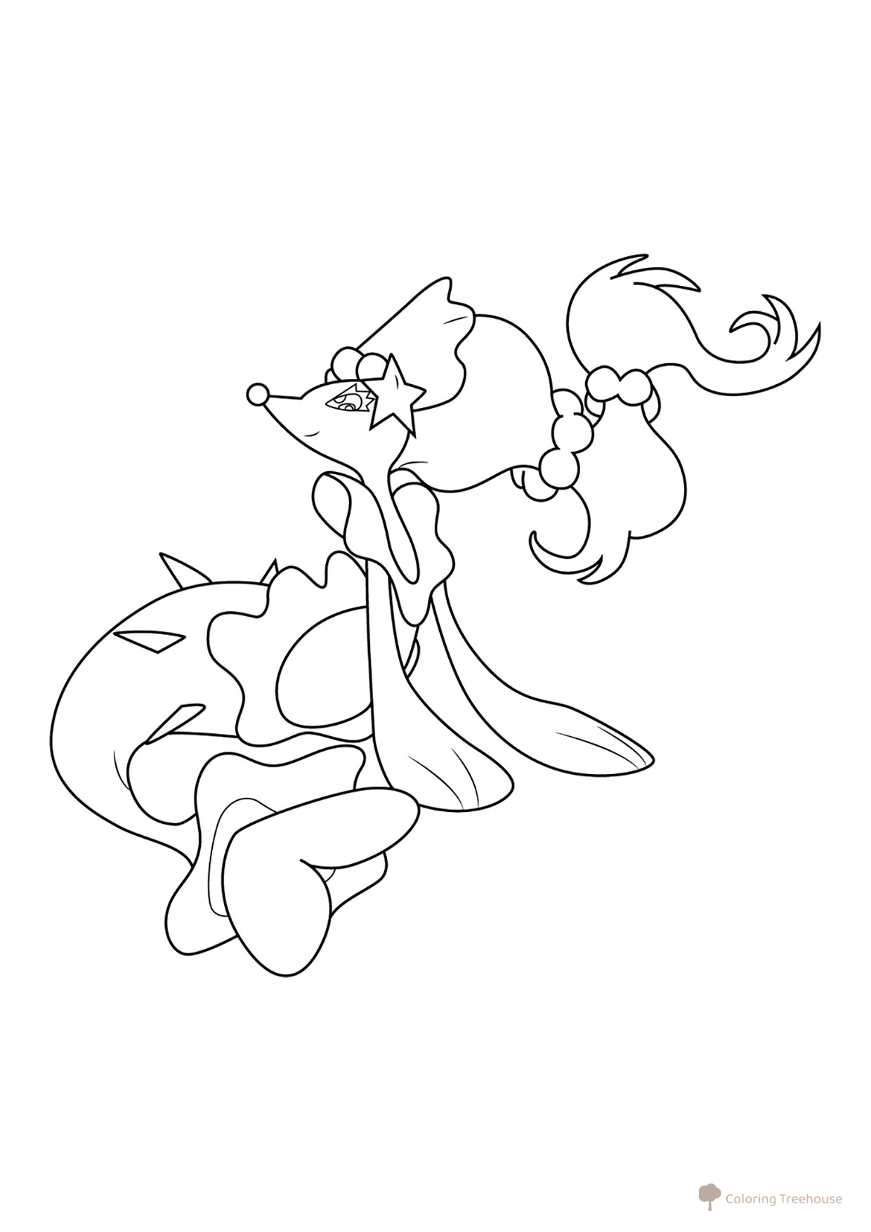 Página para colorear: Pokémon Primarina dibujo para colorear gratis de Páginas para colorear — Pokémon (generación 7)