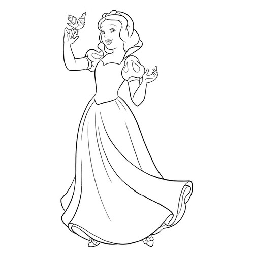Página para colorear: La bondadosa princesa Blancanieves dibujo para colorear gratis de Blancanieves — páginas para colorear