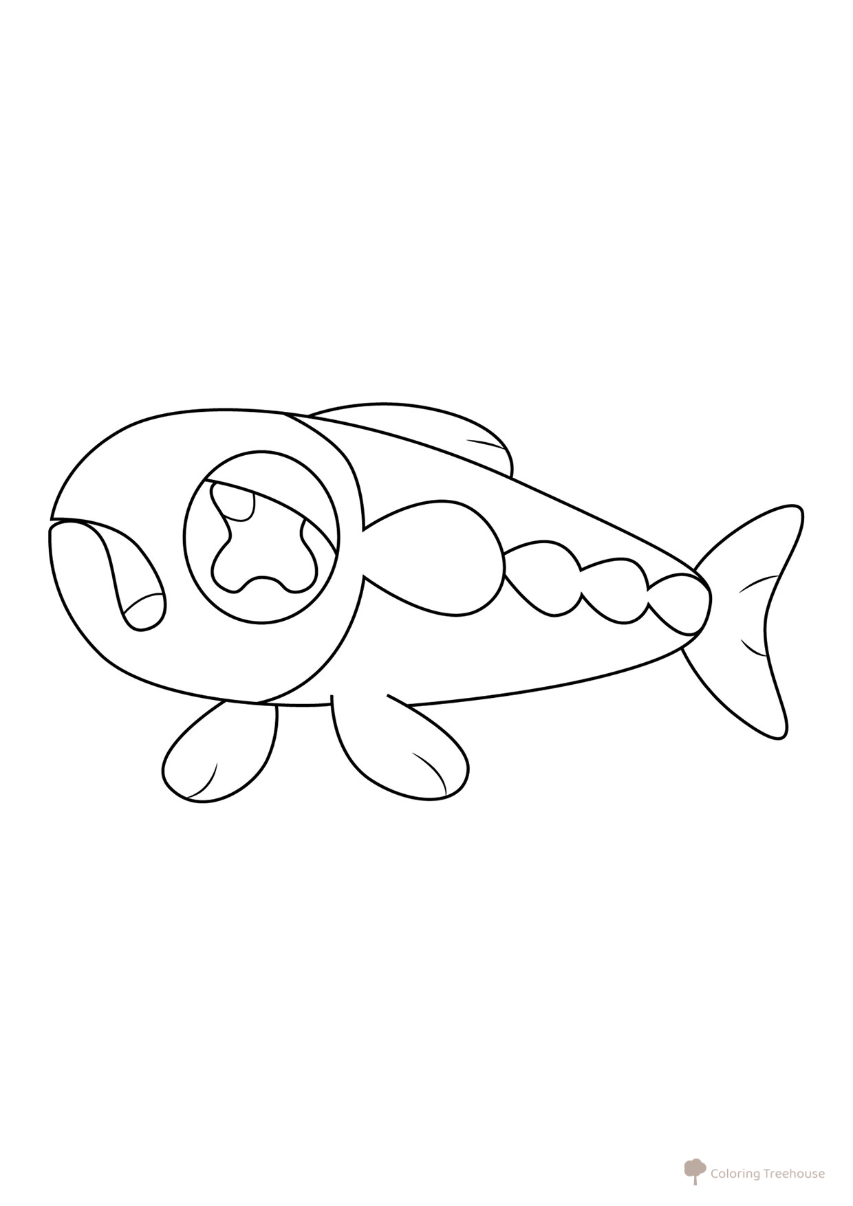 Página para colorear Pokémon Wishiwashi #0746 dibujo para colorear gratis de Páginas para colorear — Pokémon (generación 7)