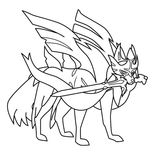Coloring Page: Legendary Pokémon Zeyshian #0888 free printable Gen 8 Pokémon Coloring Pages coloring page