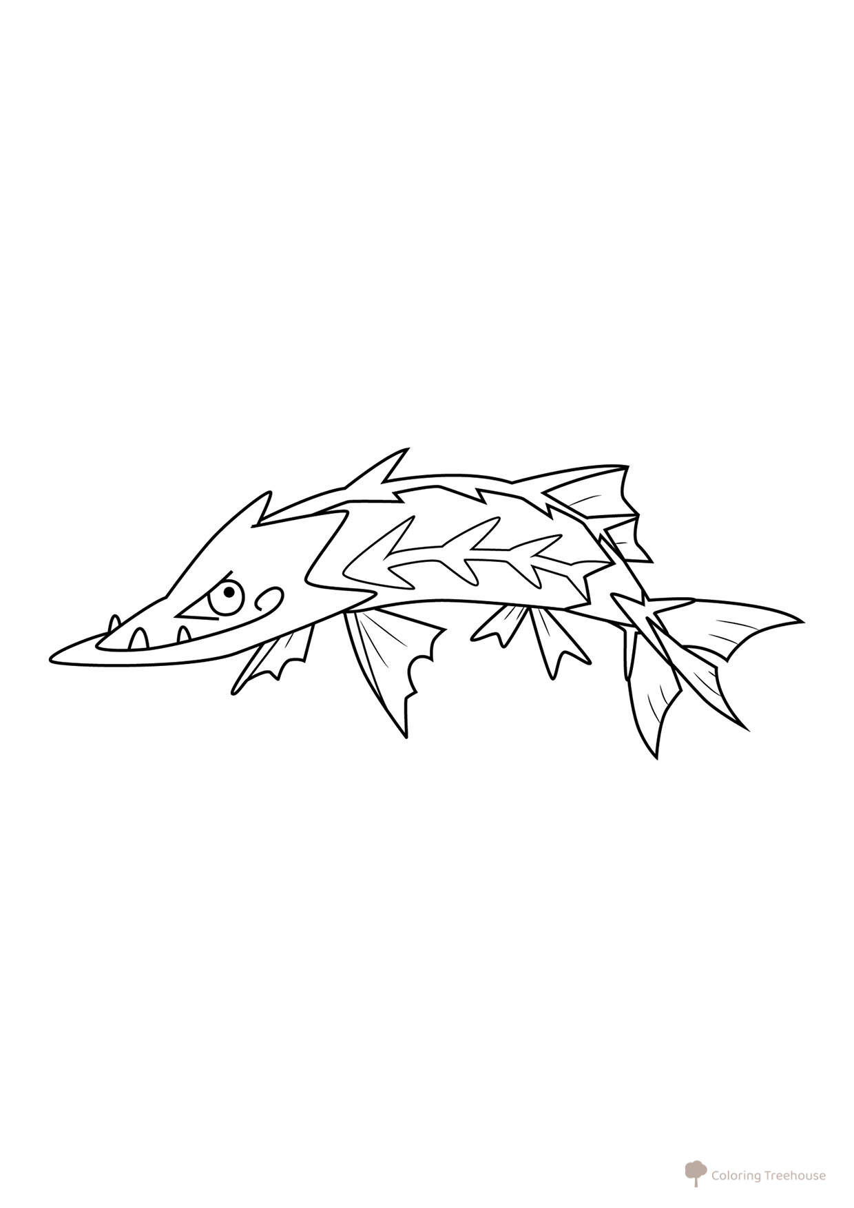 Pokémon Barraskewda Coloring Page #0847 free printable Gen 8 Pokémon Coloring Pages coloring page
