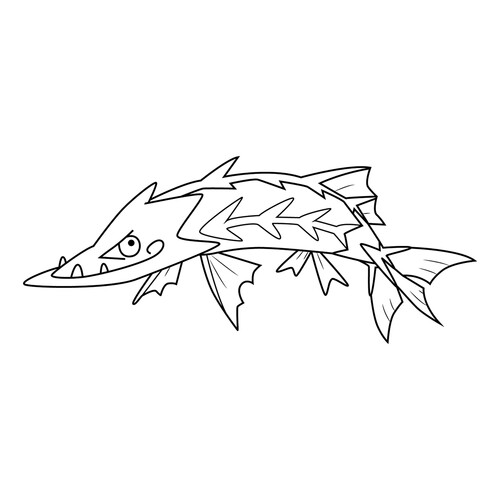 Pokémon Barraskewda Coloring Page #0847 free printable Gen 8 Pokémon Coloring Pages coloring page
