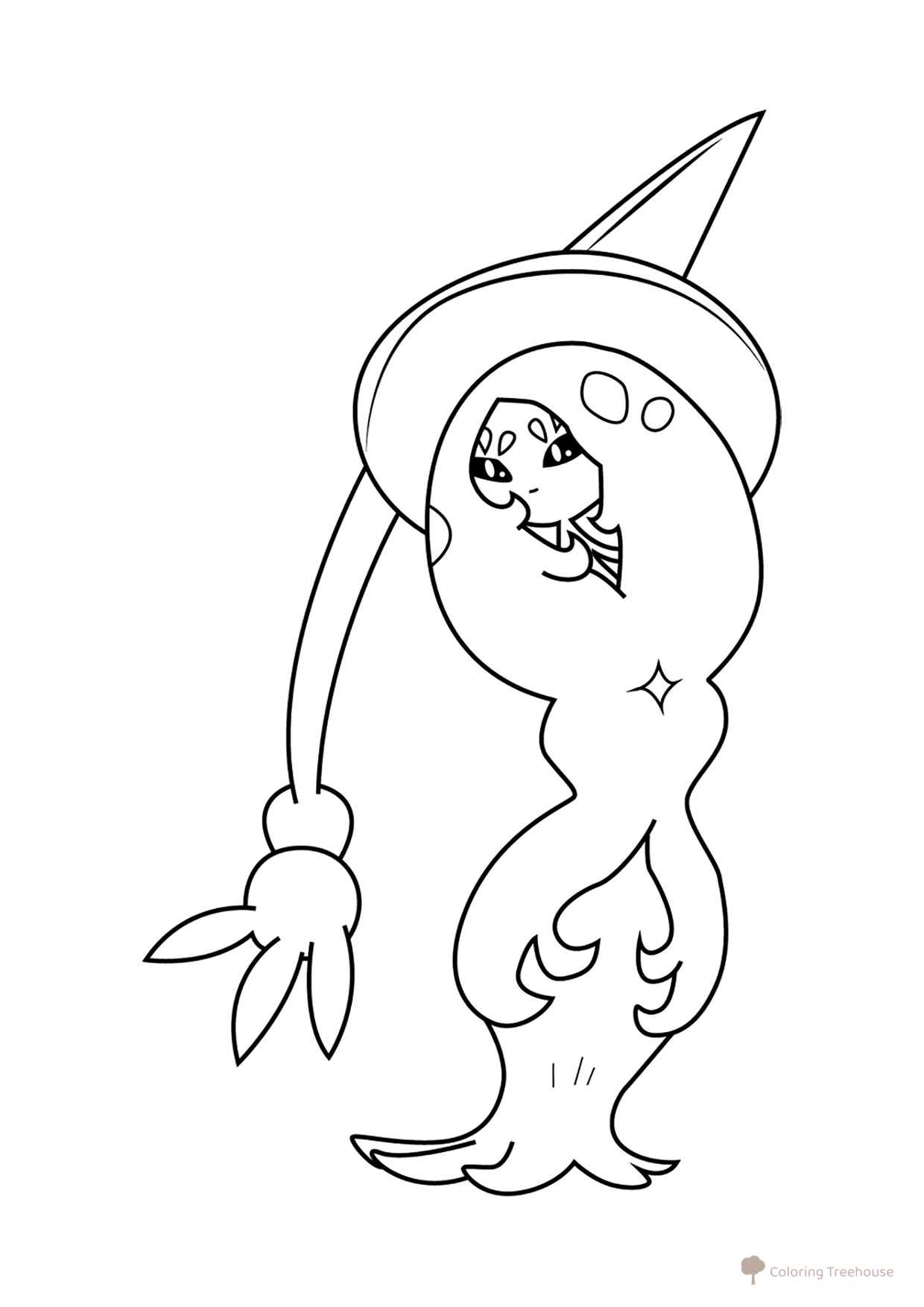 Página para colorear de Pokémon Hatterene (№0858) dibujo para colorear gratis de Dibujos para colorear: Pokémon de la 8.ª generación