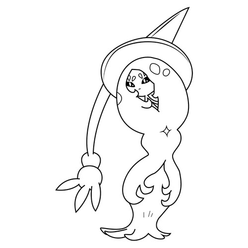 Página para colorear de Pokémon Hatterene (№0858) dibujo para colorear gratis de Dibujos para colorear: Pokémon de la 8.ª generación