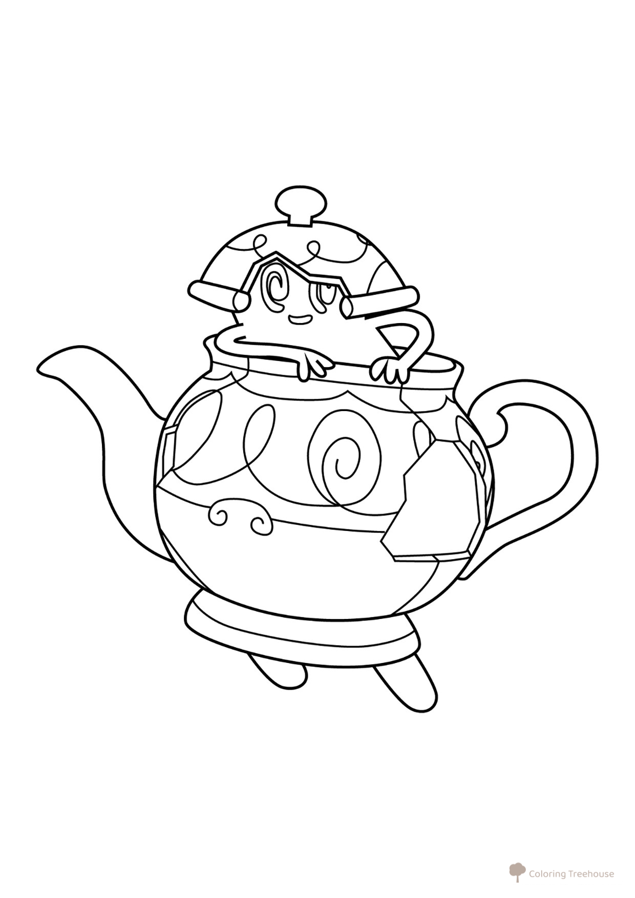 Pokemon Polteageist Coloring Page #0855 free printable Gen 8 Pokémon Coloring Pages coloring page