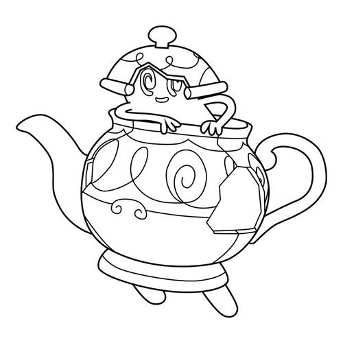 Página para colorear Pokémon Polteageist #0855 dibujo para colorear gratis de Dibujos para colorear: Pokémon de la 8.ª generación