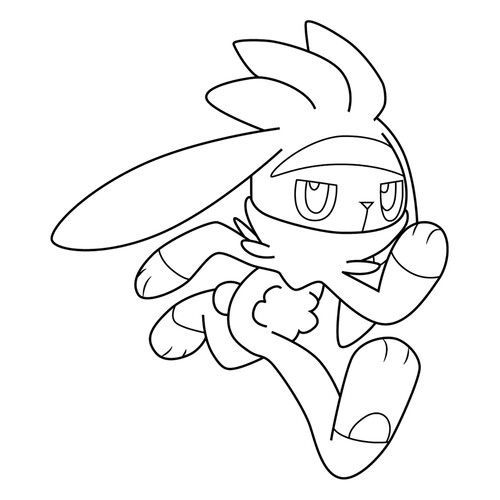 Página para colorear Pokémon Raboot #0814 dibujo para colorear gratis de Dibujos para colorear: Pokémon de la 8.ª generación