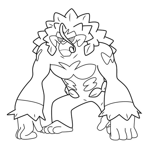 Página para colorear de Pokémon Rillaboom #0812 dibujo para colorear gratis de Dibujos para colorear: Pokémon de la 8.ª generación