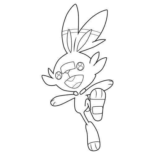 Página para colorear de Pokémon Scorbunny #0813 dibujo para colorear gratis de Dibujos para colorear: Pokémon de la 8.ª generación