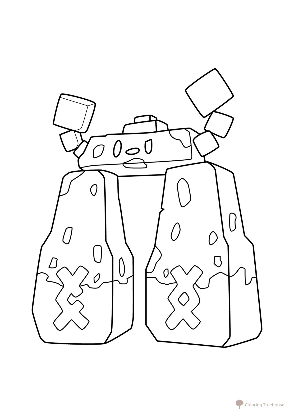 Página para colorear Pokémon Stonrodger #0874 dibujo para colorear gratis de Dibujos para colorear: Pokémon de la 8.ª generación