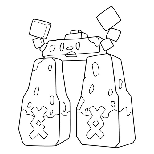 Página para colorear Pokémon Stonrodger #0874 dibujo para colorear gratis de Dibujos para colorear: Pokémon de la 8.ª generación