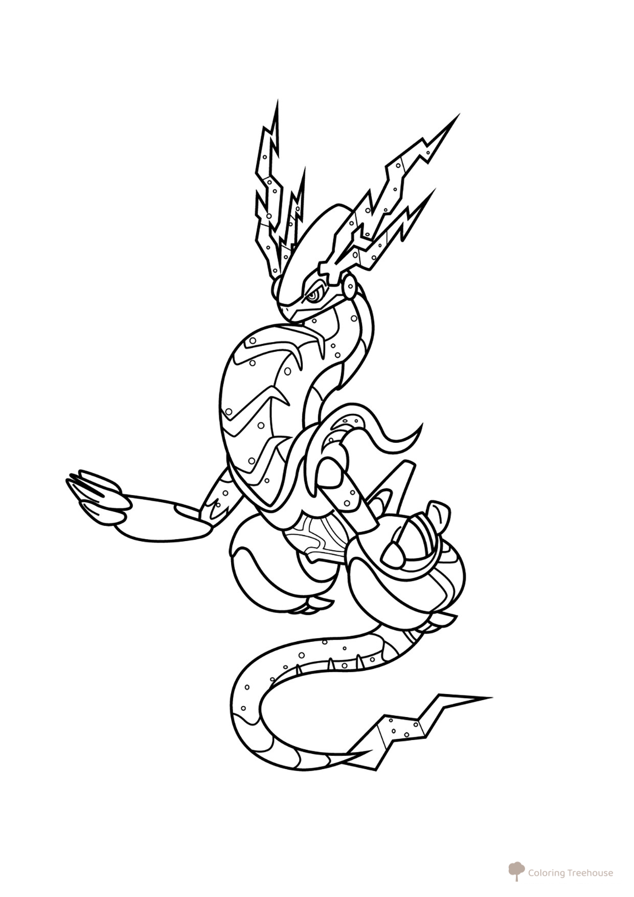 Legendary Pokémon Miraidon Coloring Page #1008 free printable Gen 9 Pokémon Coloring Pages coloring page