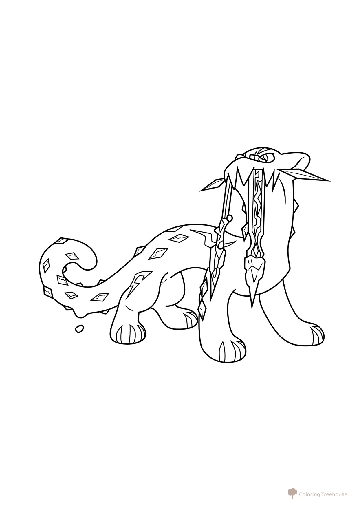 Página para colorear Pokémon Chien-Pao #1002 dibujo para colorear gratis de Páginas para colorear de Pokémon — 9.ª generación