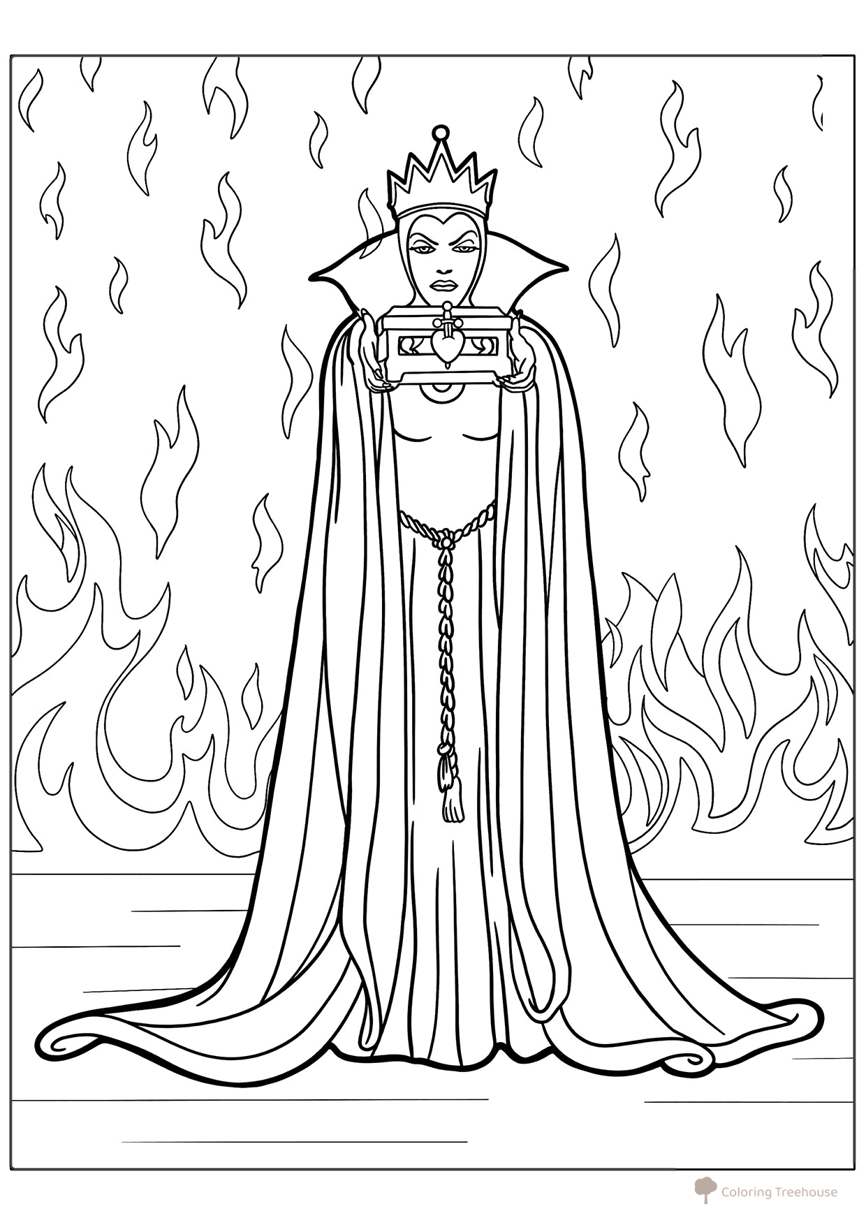 Maleficent Coloring Page from Snow White free printable Snow White Coloring Pages coloring page