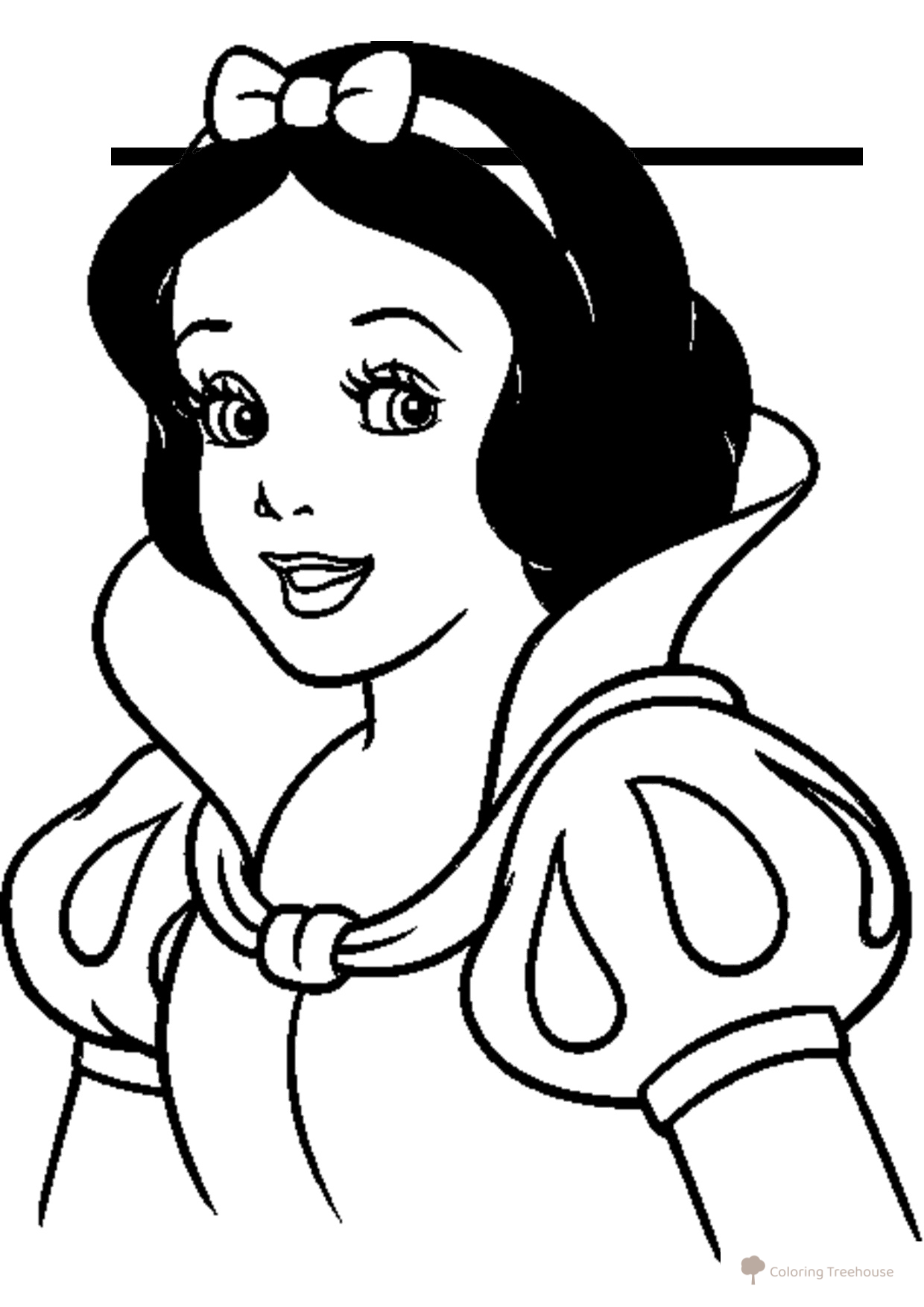 Página para colorear: Retrato de Blancanieves dibujo para colorear gratis de Blancanieves — páginas para colorear