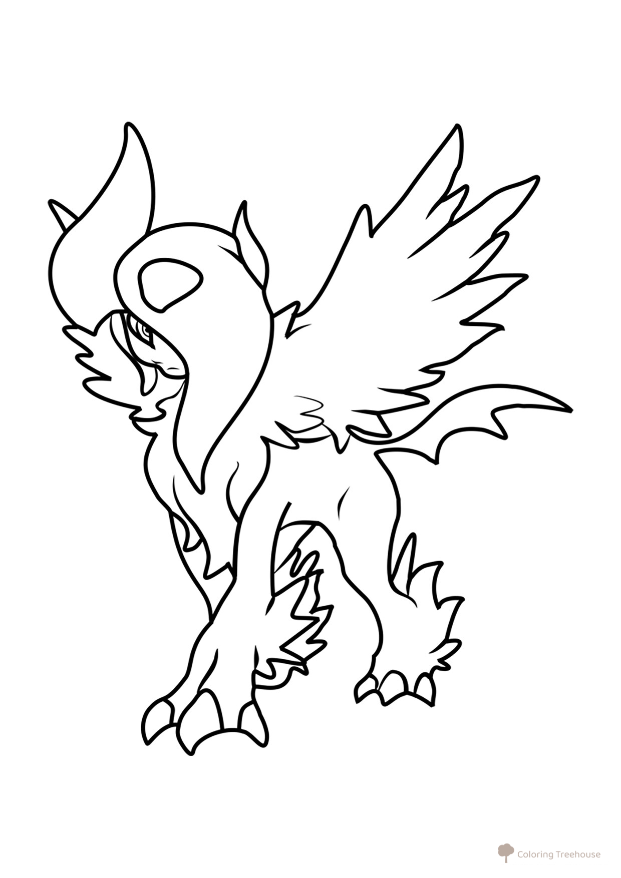 Mega Absol Coloring Page free printable Mega Pokémon Coloring Pages coloring page