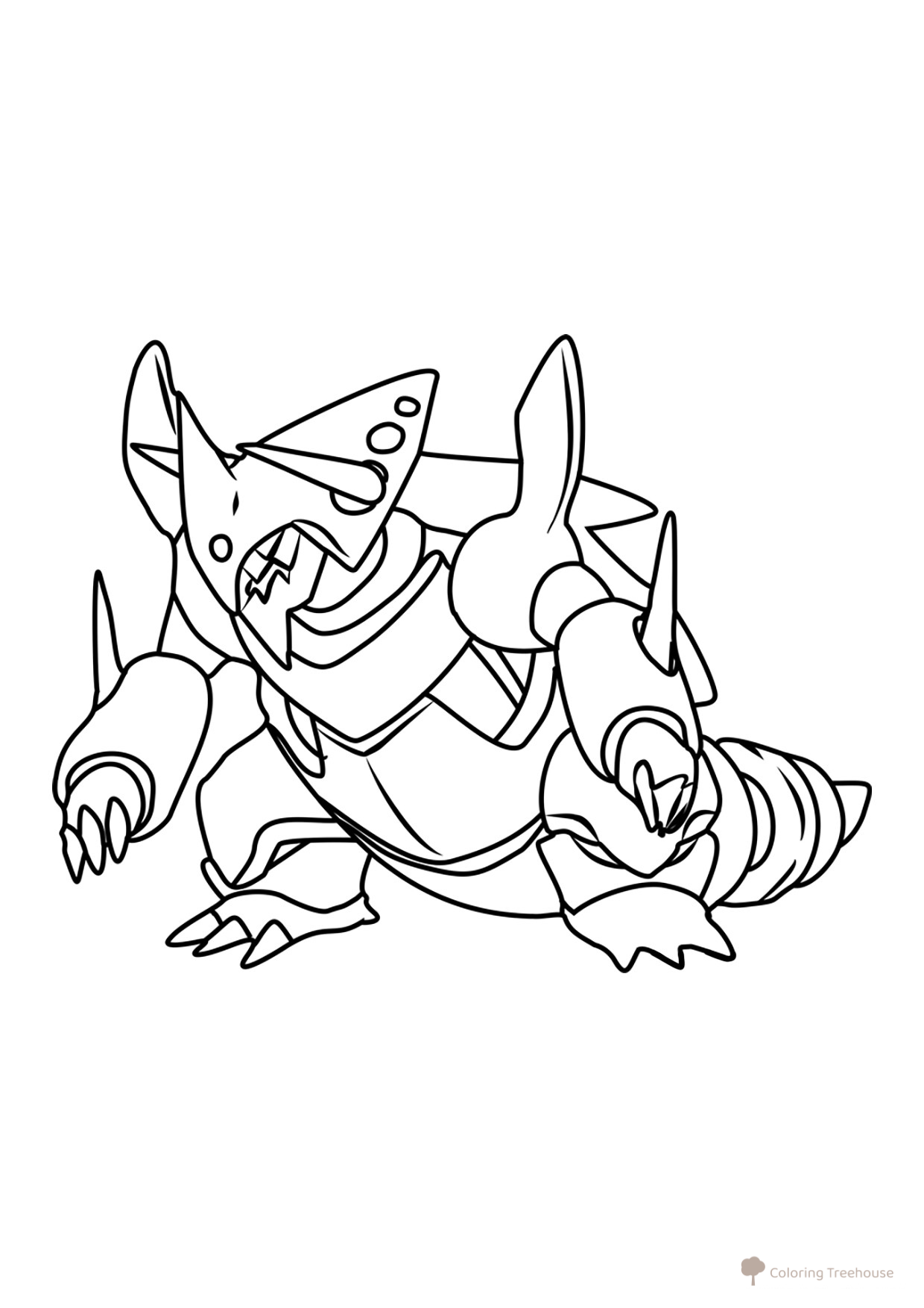 Mega Aggron Coloring Page free printable Mega Pokémon Coloring Pages coloring page