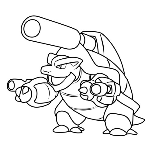 Раскраска Мега Бластойз dibujo para colorear gratis de Páginas para colorear de Mega Pokémon