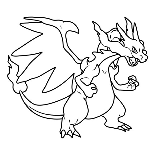 涂色页:超进化喷火龙 X(Mega Charizard X) 免费可打印超进化(Mega)宝可梦 涂色页(可打印 A4)涂色页