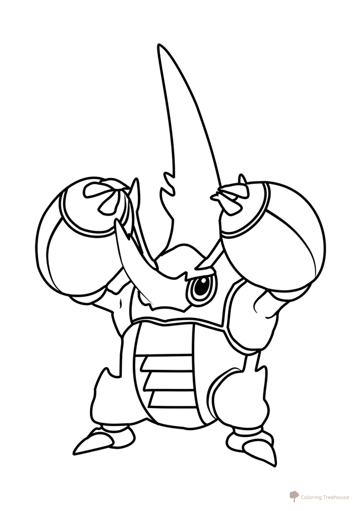 Mega Heracross Coloring Page free printable Mega Pokémon Coloring Pages coloring page