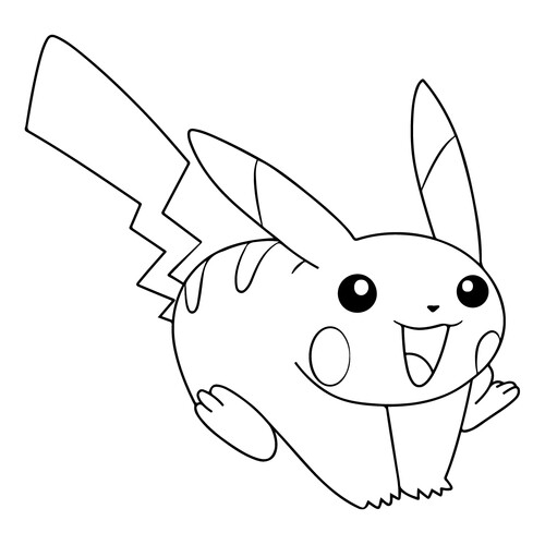 Running Pikachu Coloring Page free printable Pikachu Coloring Pages coloring page