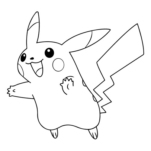 Cheerful Pikachu Coloring Page free printable Pikachu Coloring Pages coloring page