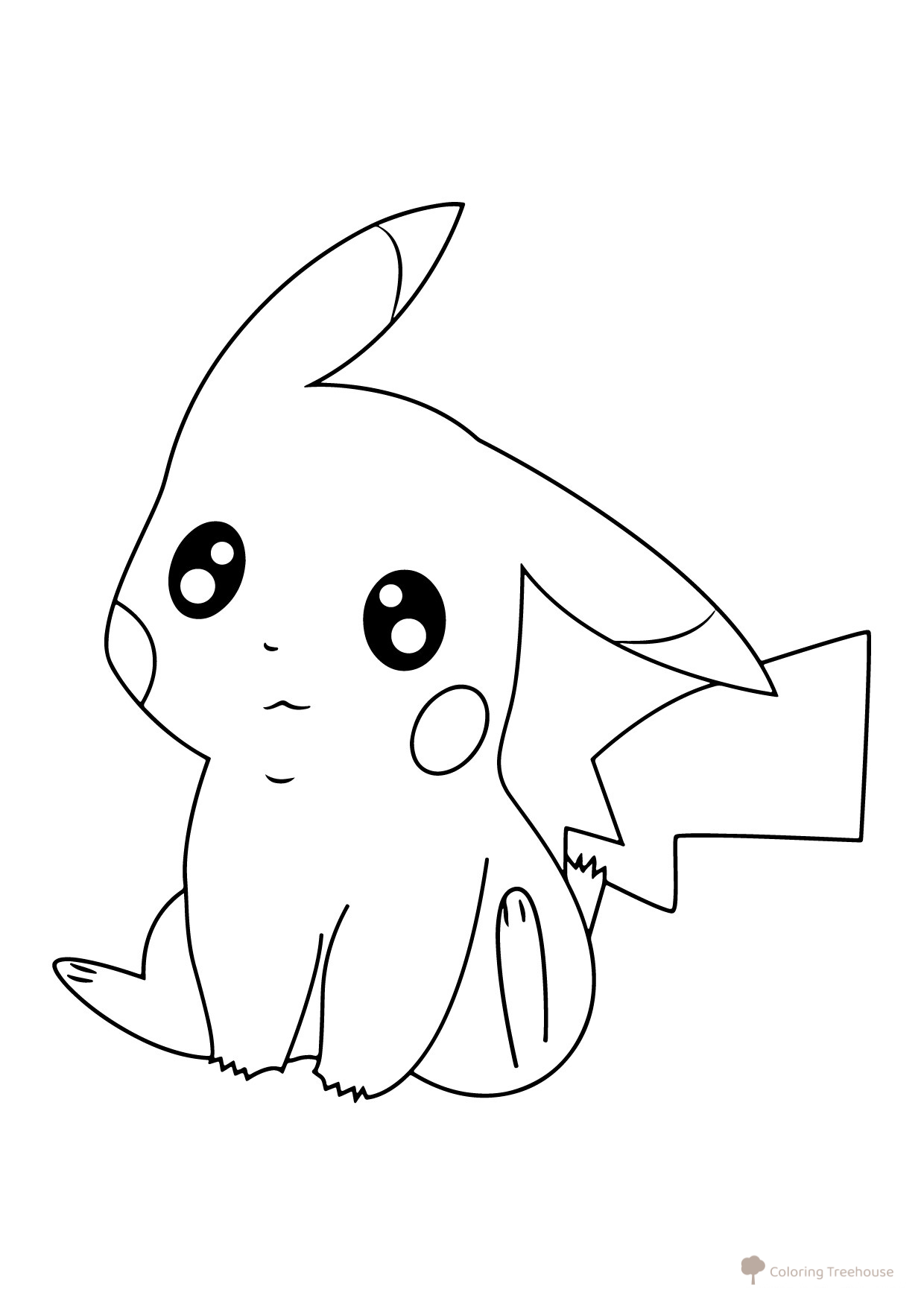 Cute Pikachu Coloring Page free printable Pikachu Coloring Pages coloring page