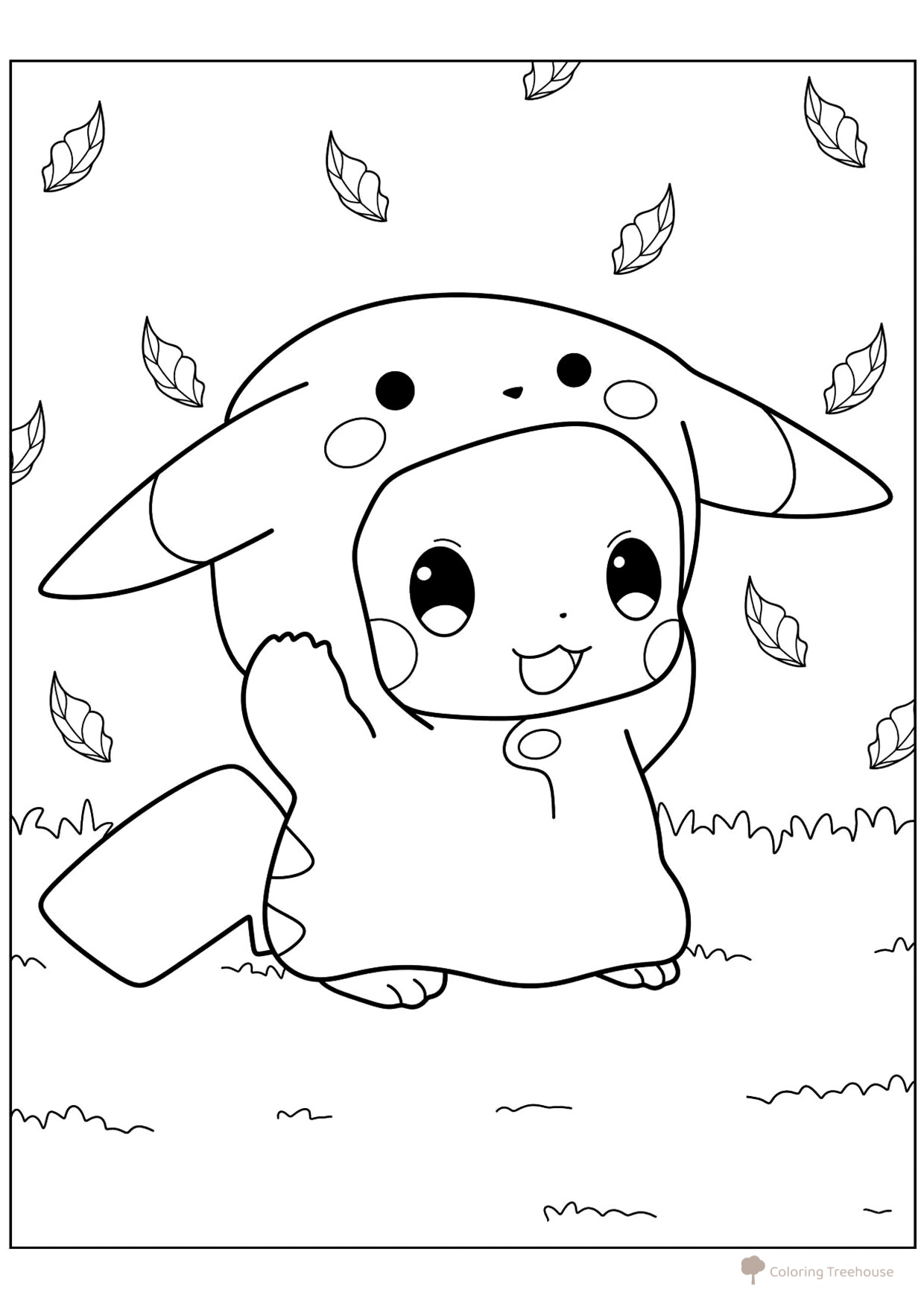 Cute Baby Pikachu Coloring Page free printable Pikachu Coloring Pages coloring page