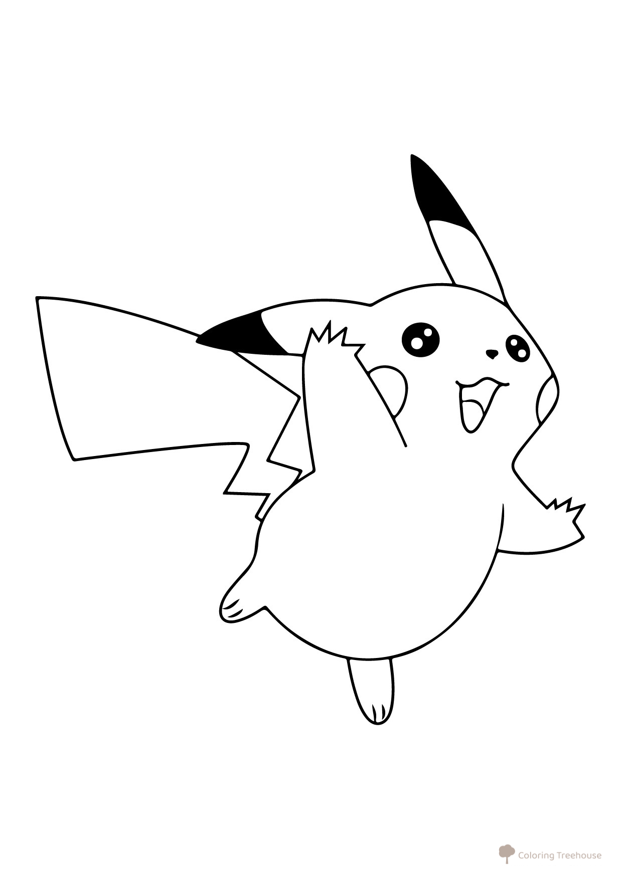 Optimistic Pikachu Coloring Page free printable Pikachu Coloring Pages coloring page