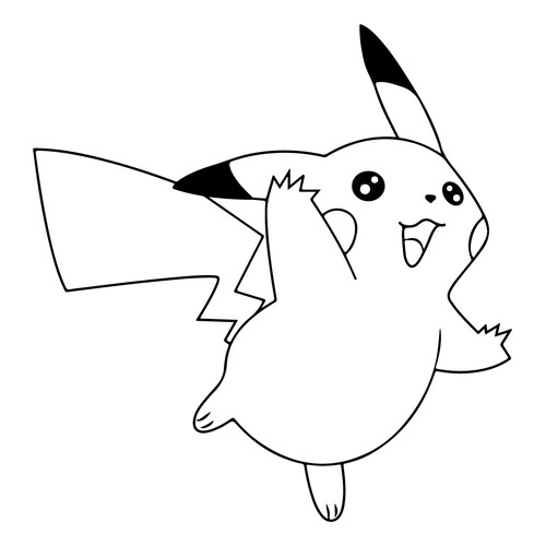 Optimistic Pikachu Coloring Page free printable Pikachu Coloring Pages coloring page