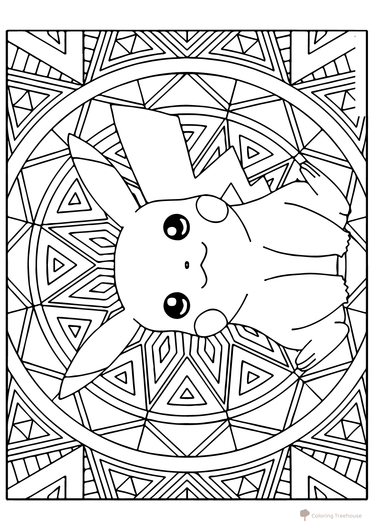 Página para colorear de Pikachu antiestrés dibujo para colorear gratis de Páginas para colorear de Pikachu