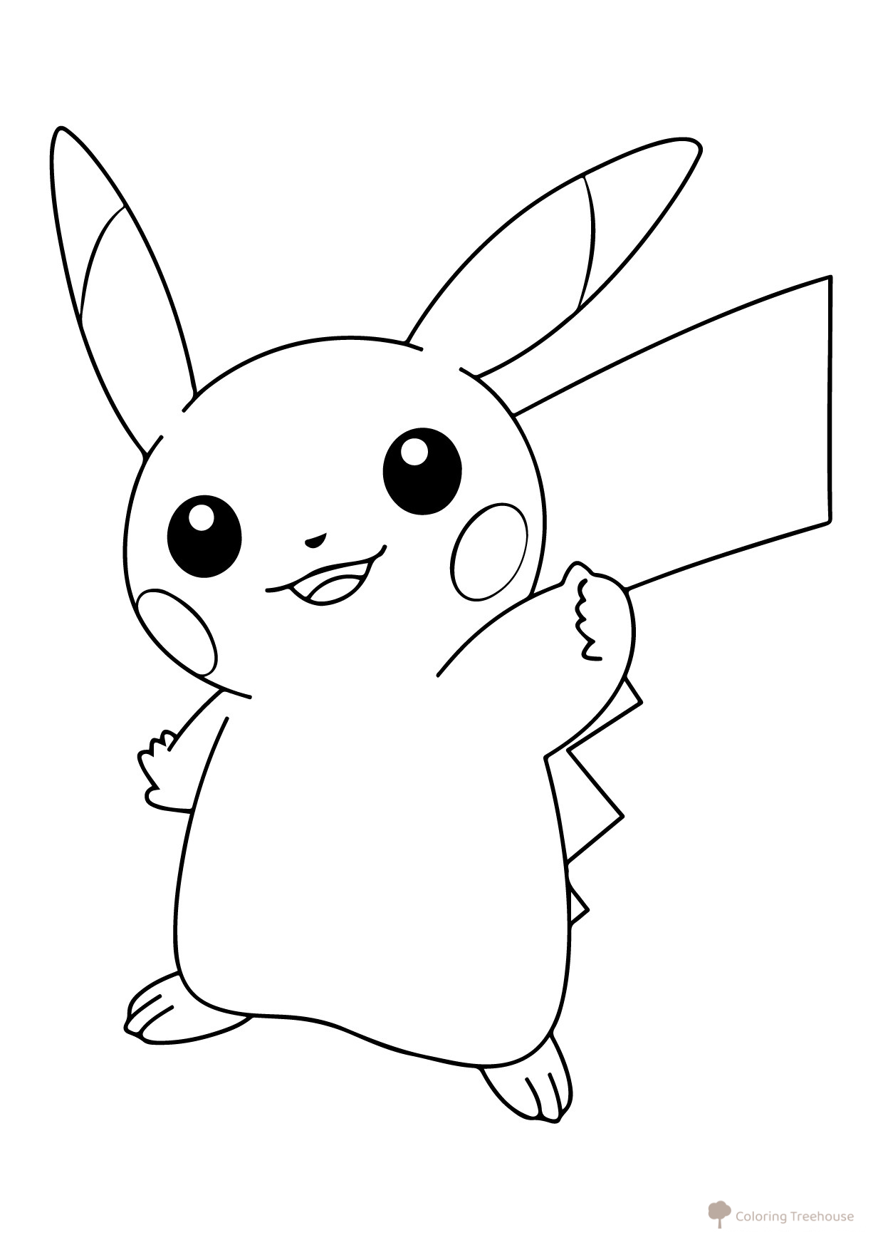 Página para colorear: Pikachu levantando el pulgar dibujo para colorear gratis de Páginas para colorear de Pikachu