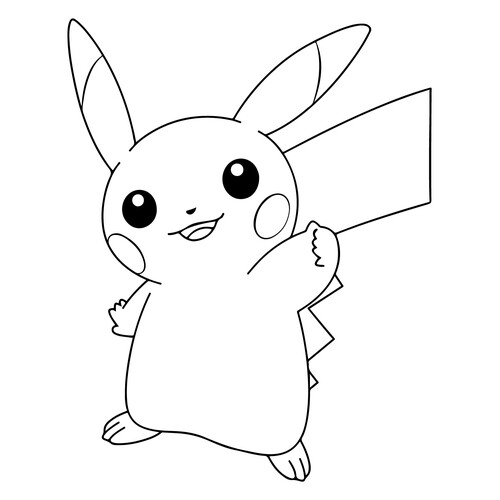 Página para colorear: Pikachu levantando el pulgar dibujo para colorear gratis de Páginas para colorear de Pikachu