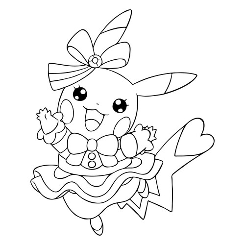 Pikachu Girl Coloring Page free printable Pikachu Coloring Pages coloring page