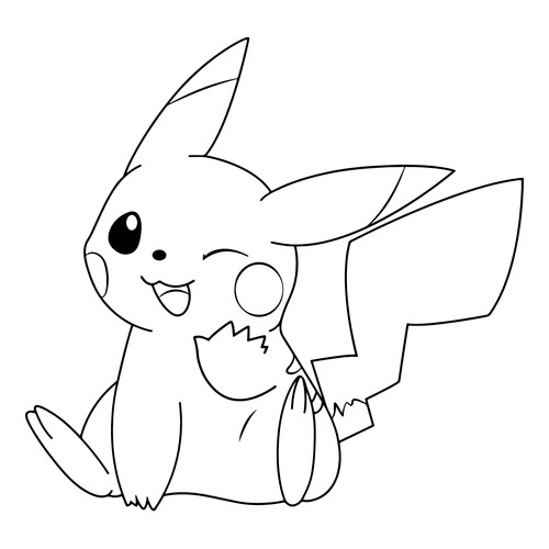 Página para colorear: Pikachu guiñando un ojo dibujo para colorear gratis de Páginas para colorear de Pikachu