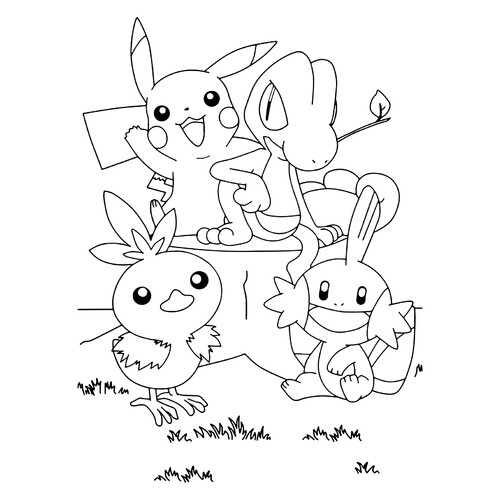 Pikachu and Friends Coloring Page free printable Pikachu Coloring Pages coloring page