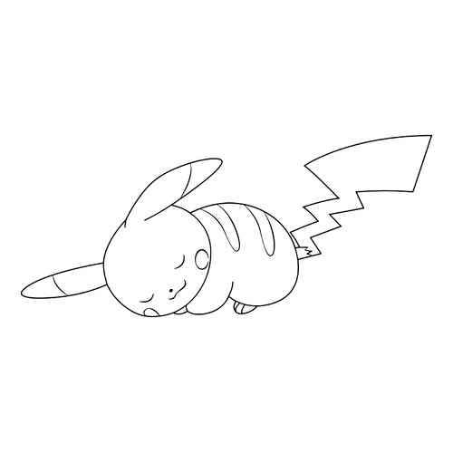 Pikachu Sleeping Soundly Coloring Page free printable Pikachu Coloring Pages coloring page