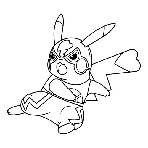 Pikachu Superhero Coloring Page free printable Pikachu Coloring Pages coloring page
