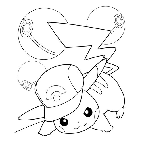Pikachu in a Battle Stance Coloring Page free printable Pikachu Coloring Pages coloring page