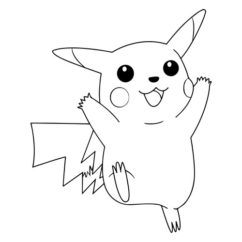 Happy Pikachu Coloring Page free printable Pikachu Coloring Pages coloring page