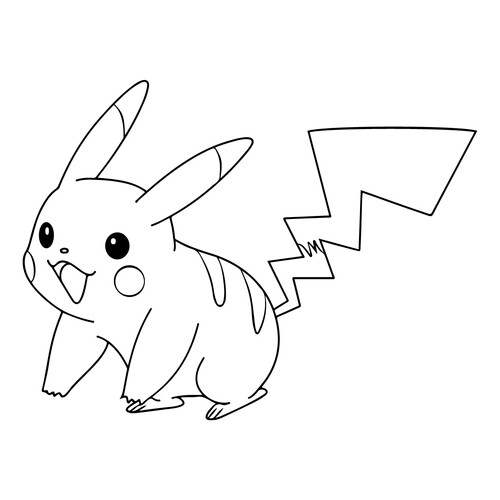 Happy Pikachu Coloring Page free printable Pikachu Coloring Pages coloring page