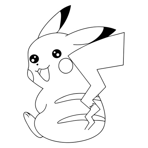 Cheerful Pikachu Coloring Page free printable Pikachu Coloring Pages coloring page