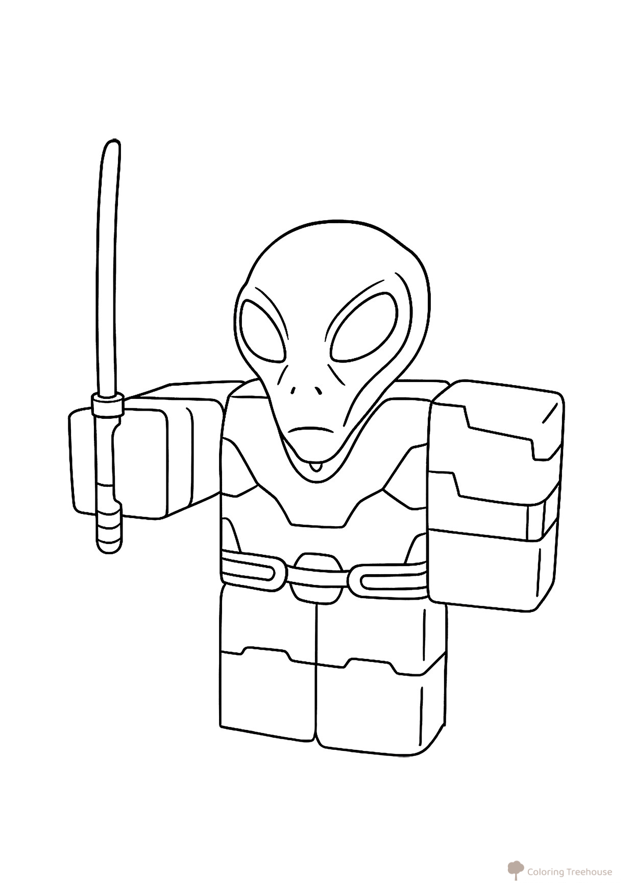 Coloring Page 'Elite Alien from 99 Nights in the Forest' free printable 99 Nights in the Forest Coloring Pages coloring page