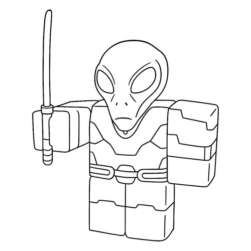 Coloring Page 'Elite Alien from 99 Nights in the Forest' free printable 99 Nights in the Forest Coloring Pages coloring page