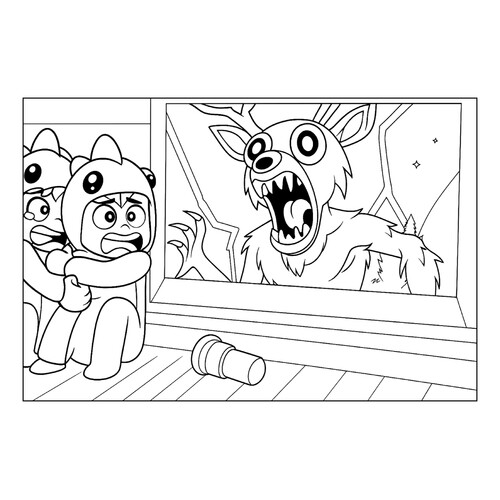 Coloring Page: Players Hiding from the Wendigo free printable 99 Nights in the Forest Coloring Pages coloring page