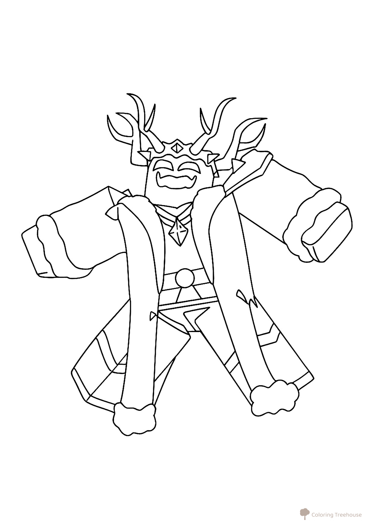King of the Cultists Coloring Page free printable 99 Nights in the Forest Coloring Pages coloring page
