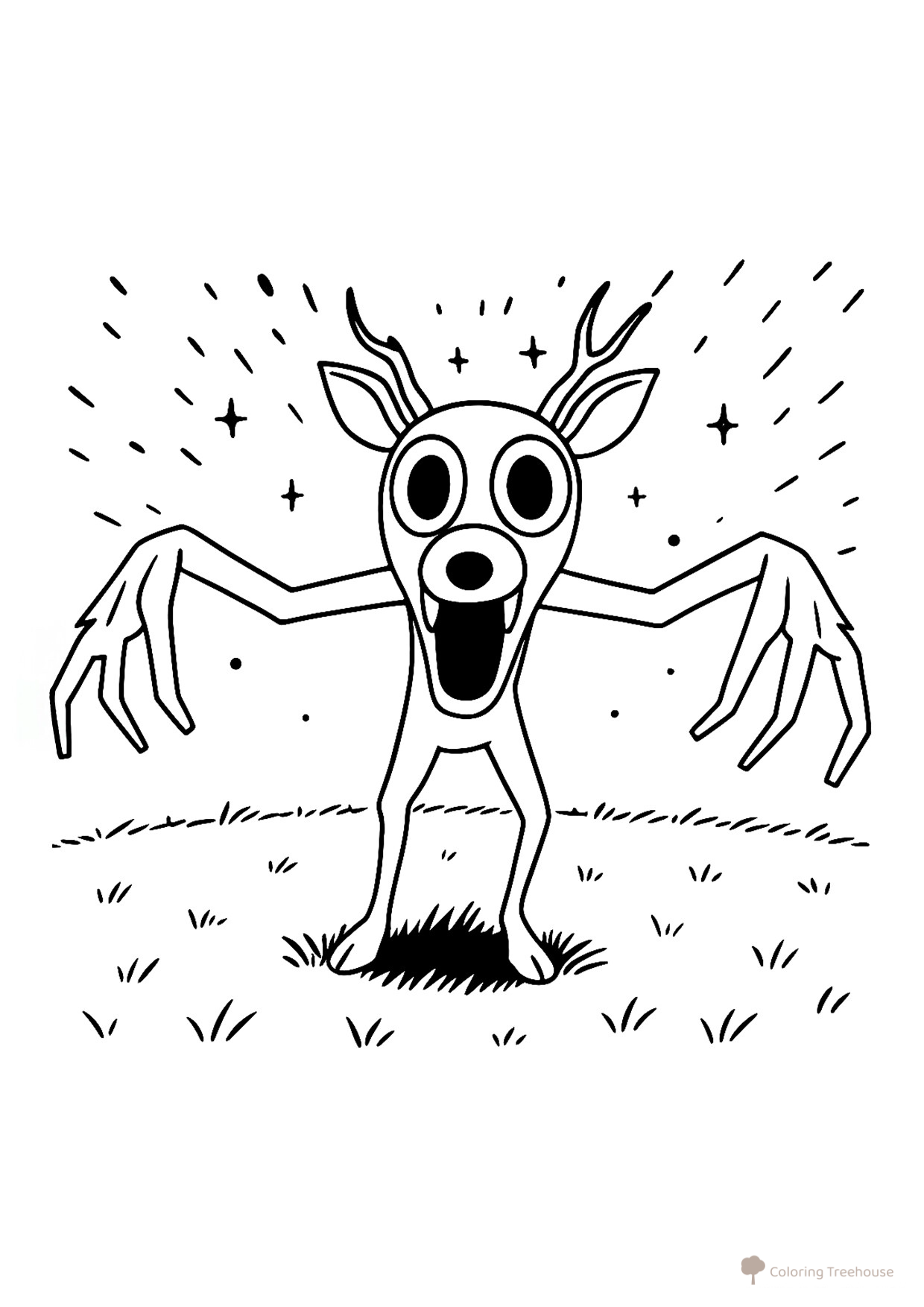 Página para colorear «Ciervo nocturno de 99 noches en el bosque» dibujo para colorear gratis de Páginas para colorear «99 noches en el bosque»